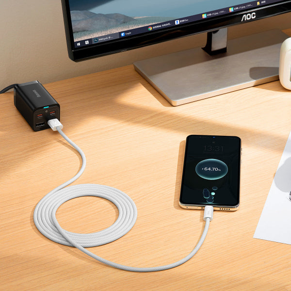 Baseus USB-A to USB-C Cable Dynamic Series, 100W, 5A, 2m, White CALD000702