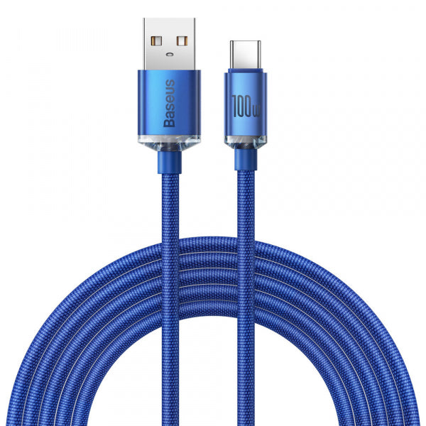 Baseus USB-A to USB-C Cable Crystal Shine Series, 100W, 5A, 2m, Blue CAJY000503