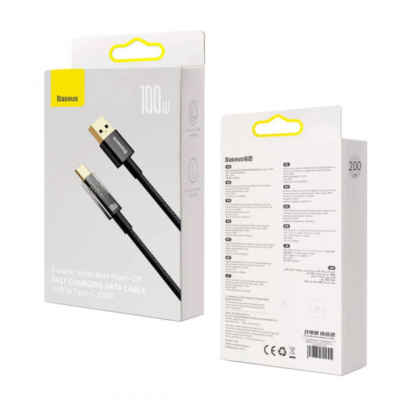 Baseus USB-A to USB-C Cable Explorer, 100W, 5A, 2m, Black CATS000301