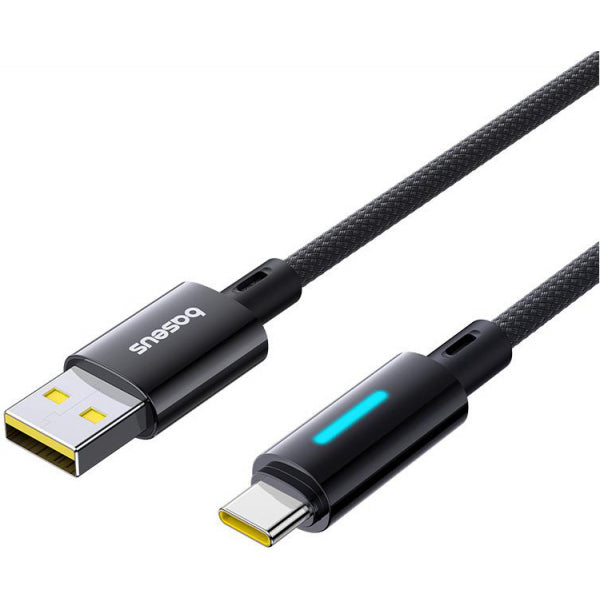 Baseus USB-A to USB-C Cable Lit Button Control, 100W, 5A, 1m, Black P10379002121-00