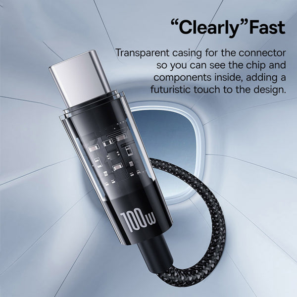 Baseus USB-C to USB-C Cable Gem, 100W, 5A, 1m, Black P10373000111-00