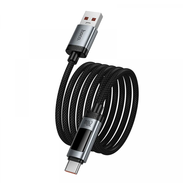 Hoco USB-A to USB-C Cable Display U148, 100W, 5A, 1.2m, Black