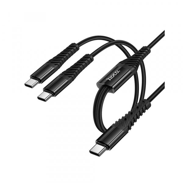 Hoco USB-C to 2 x USB-C Charging Cable X123, 10W, 3A, 1m, Black