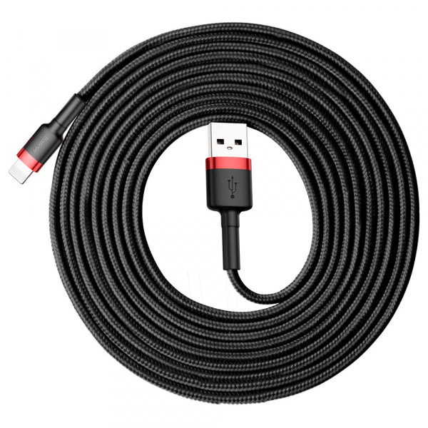 Baseus USB-A to Lightning Cable Cafule, 18W, 2.4A, 3m, Red CALKLF-R91