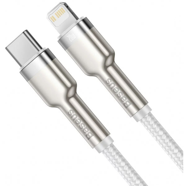 Baseus USB-C to Lightning Cable Cafule Metal Series, 20W, 2.4A, 2m, White CATLJK-B02