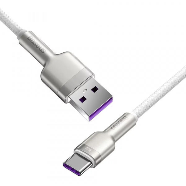 Baseus USB-A to USB-C Cable Cafule Metal Series, 66W, 6A, 2m, White CAKF000202