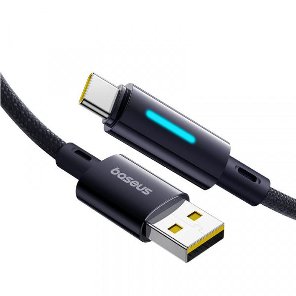 Baseus USB-A to USB-C Cable Lit Button Control, 100W, 5A, 1m, Black P10379002121-00