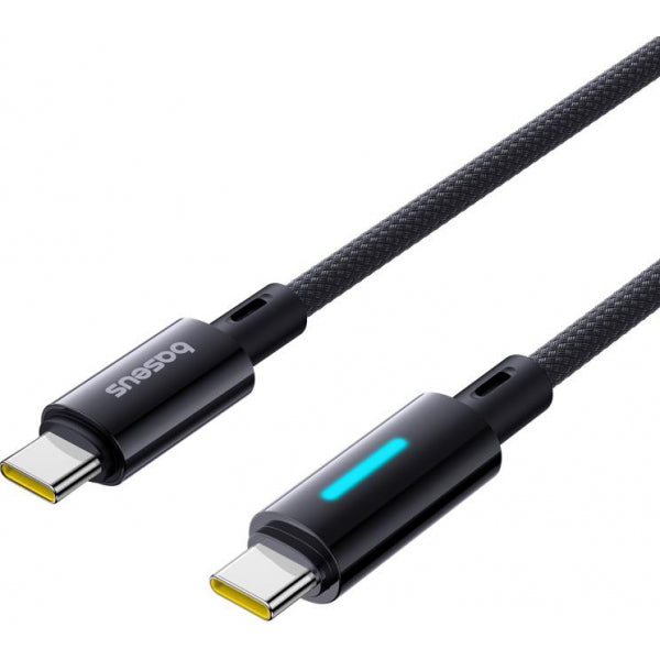 Baseus USB-C to USB-C Cable Lit Button Control, 100W, 5A, 1m, Black P10379000121-00