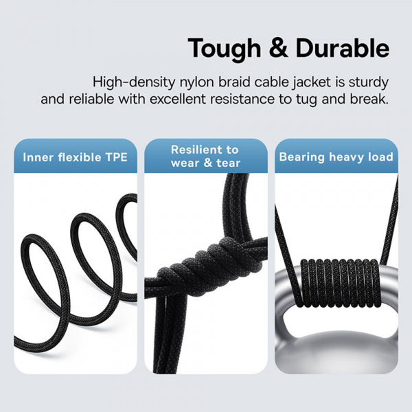 Baseus USB-C to USB-C Cable Gem, 100W, 5A, 1m, Black P10373000111-00