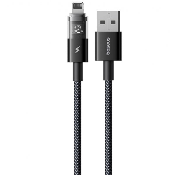 Baseus USB-A to Lightning Cable Display 2, 12W, 2.4A, 1m, Black P10382700121-00