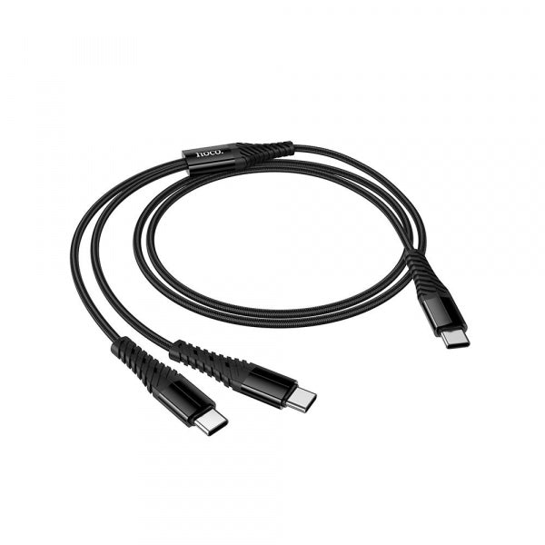 Hoco USB-C to 2 x USB-C Charging Cable X123, 10W, 3A, 1m, Black