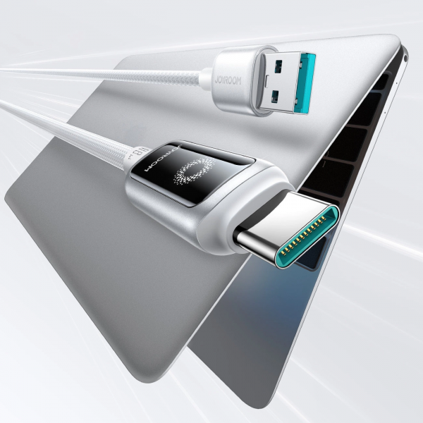 Joyroom USB-A to USB-C Cable S-A55 StarFlight Display, 66W, 6A, 1.2m, White