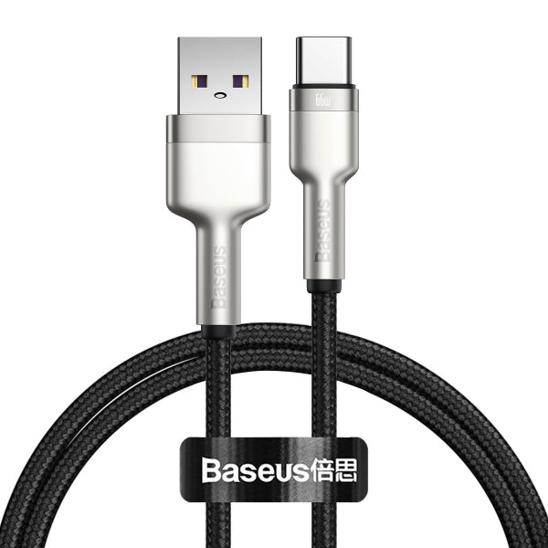 Baseus USB-A to USB-C Cable Cafule Metal Series, 66W, 6A, 1m, Black CAKF000101