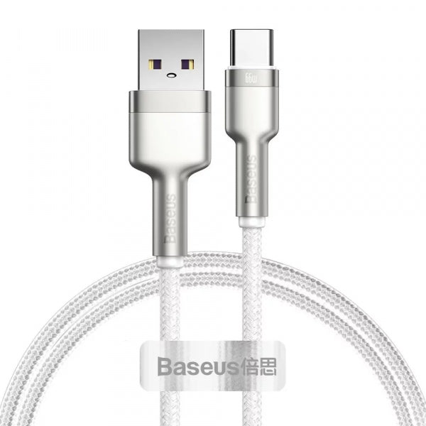 Baseus USB-A to USB-C Cable Cafule Metal Series, 66W, 6A, 2m, White CAKF000202