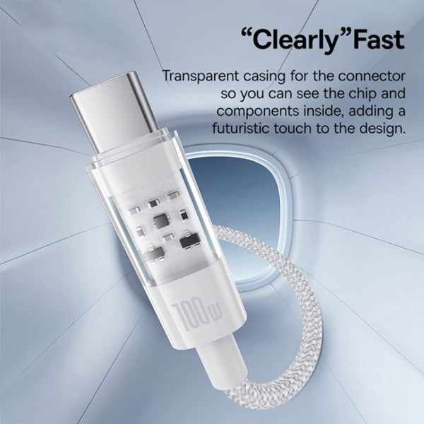 Baseus USB-C to USB-C Cable Gem, 100W, 5A, 2m, White P10373000211-01