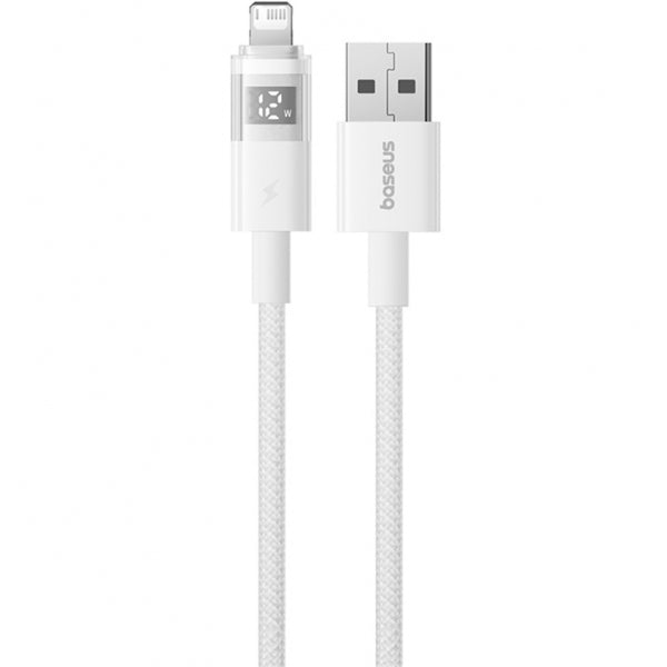 Baseus USB-A to Lightning Cable Display 2, 12W, 2.4A, 1m, White P10382700211-00
