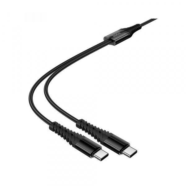 Hoco USB-C to 2 x USB-C Charging Cable X123, 10W, 3A, 1m, Black