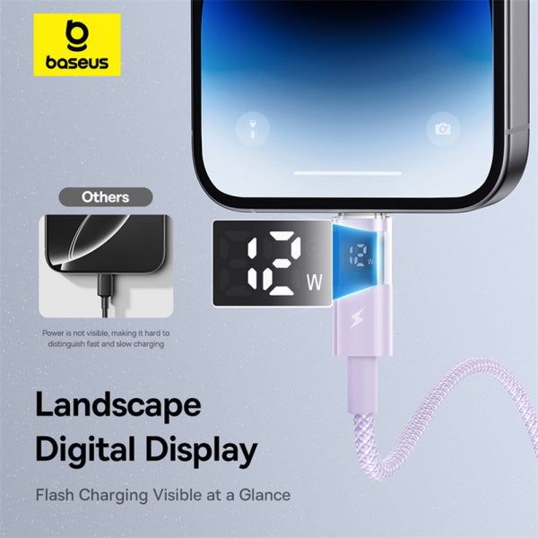 Baseus USB-A to Lightning Cable Display 2, 12W, 2.4A, 1m, Purple P10382700511-00