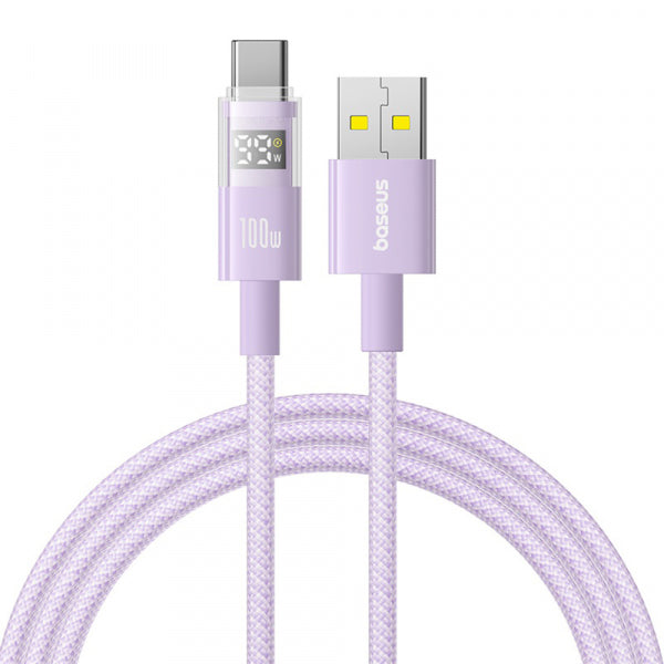 Baseus USB-A to USB-C Cable Display 2, 100W, 5A, 2m, Purple P10382701511-01