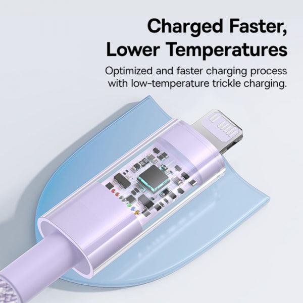 Baseus USB-C to Lightning Cable Gem, 20W, 2.4A, 2m, Purple P10373001511-01