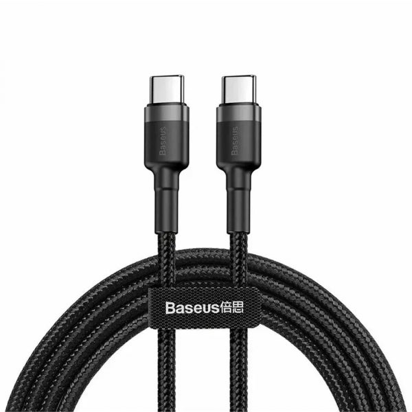 Baseus USB-C to USB-C Cable Cafule, 60W, 3A, 2m, 2-Pack, Black Grey E0418500