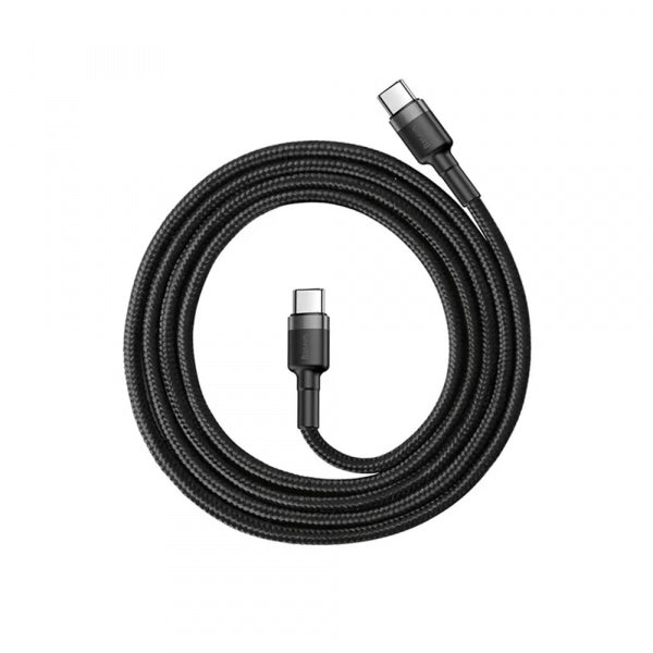 Baseus USB-C to USB-C Cable Cafule, 60W, 3A, 2m, 2-Pack, Black Grey E0418500