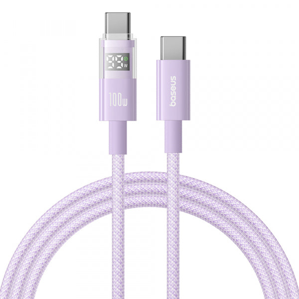 Baseus USB-C to USB-C Cable Display 2, 100W, 5A, 2m, Purple P10382702511-01