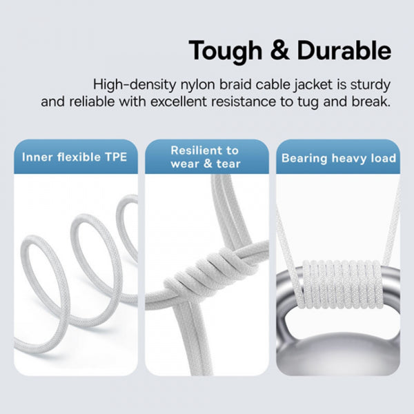 Baseus USB-C to USB-C Cable Gem, 100W, 5A, 1m, White P10373000211-00
