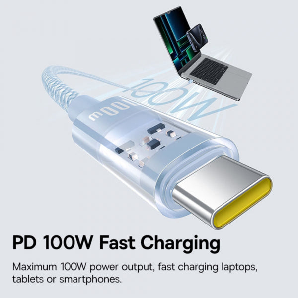 Baseus USB-C to USB-C Cable Gem, 100W, 5A, 1m, Blue P10373000311-00
