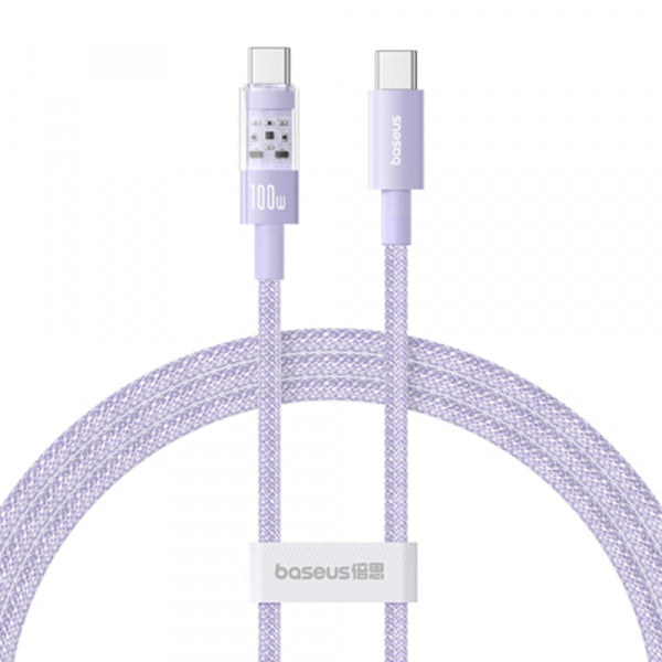 Baseus USB-C to USB-C Cable Gem, 100W, 5A, 1m, Purple P10373000511-00