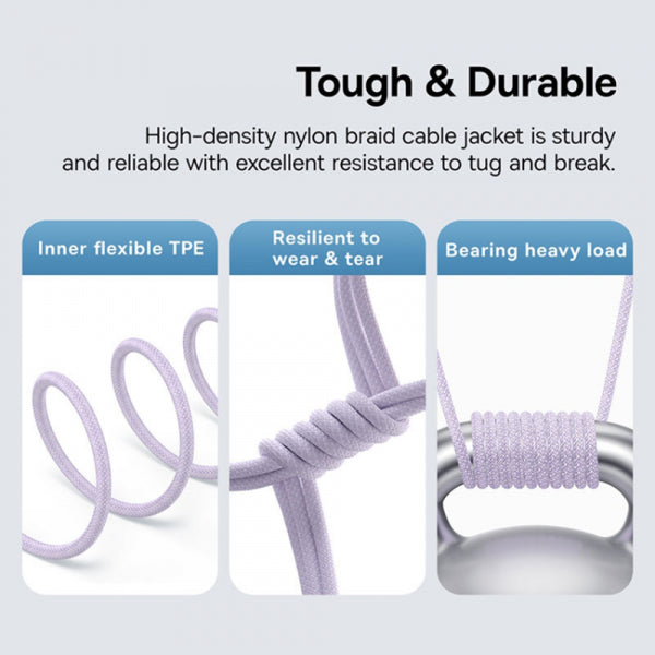 Baseus USB-C to USB-C Cable Gem, 100W, 5A, 1m, Purple P10373000511-00