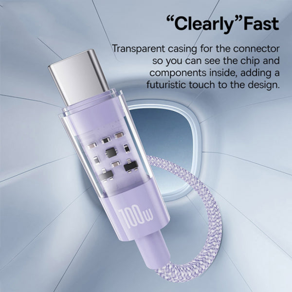 Baseus USB-C to USB-C Cable Gem, 100W, 5A, 1m, Purple P10373000511-00