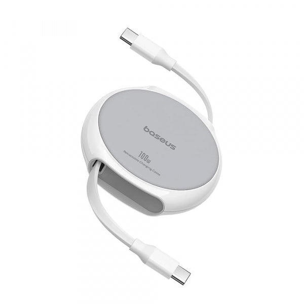 Baseus USB-C to USB-C Cable Pathfinder Retractable, 100W, 5A, 1m, White P10368400211-00