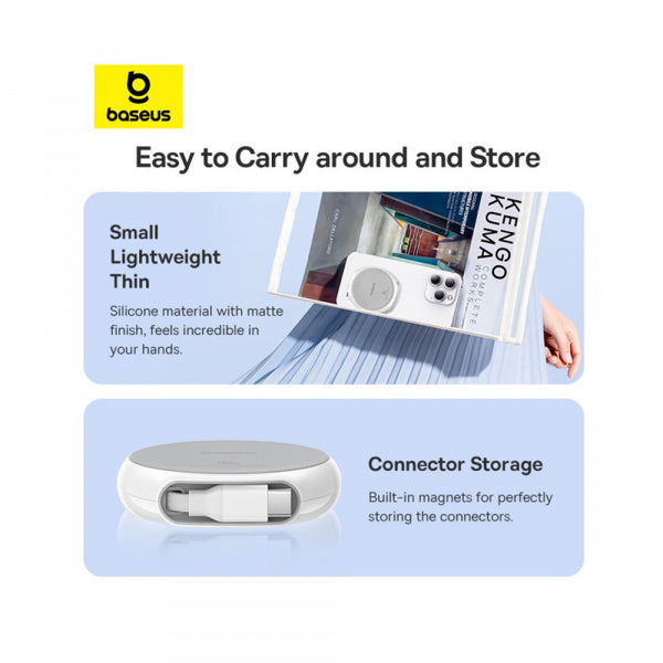 Baseus USB-C to USB-C Cable Pathfinder Retractable, 100W, 5A, 1m, White P10368400211-00