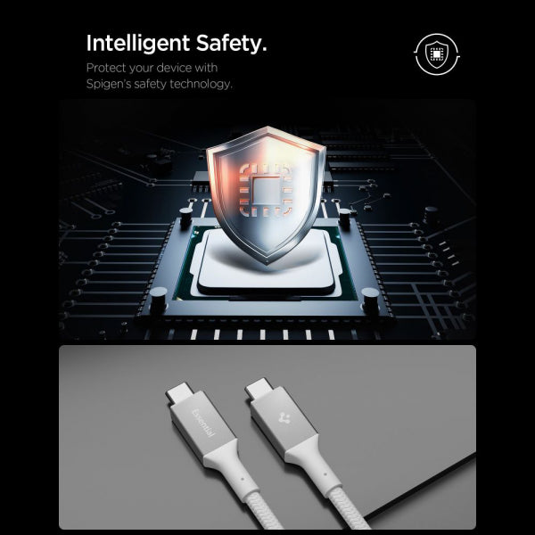 Spigen USB-C to USB-C Cable EB10010CC, 100W, 5A, 1m, White ACA08774