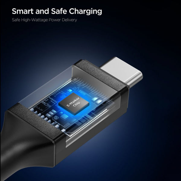 Spigen USB-C to USB-C Cable EB10010CC, 100W, 5A, 1m, Black ACA09459