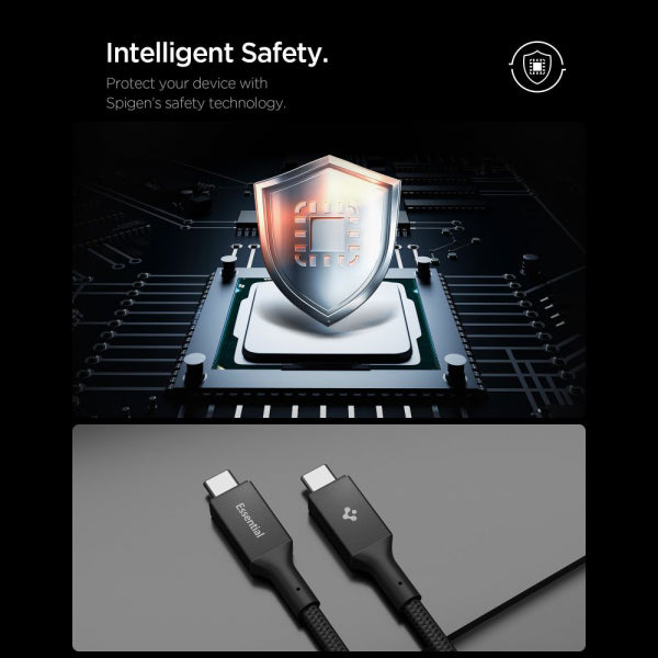 Spigen USB-C to USB-C Cable EB10010CC, 100W, 5A, 1m, Black ACA09459