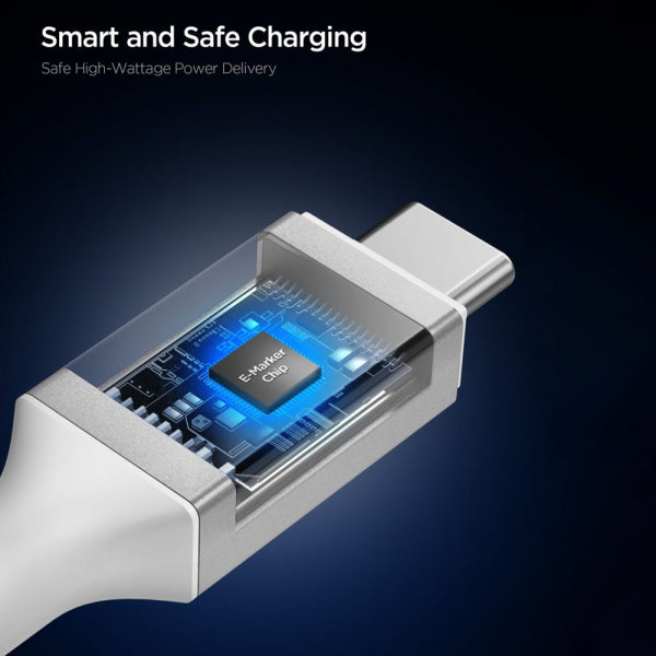 Spigen USB-C to USB-C Cable EB10015CC, 100W, 5A, 1.5m, White ACA10420