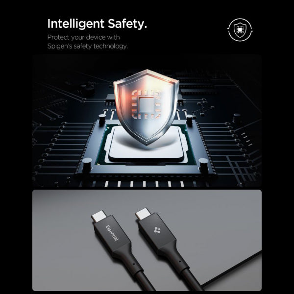 Spigen USB-C to USB-C Cable EB10020CC, 100W, 5A, 2m, Black ACA09460