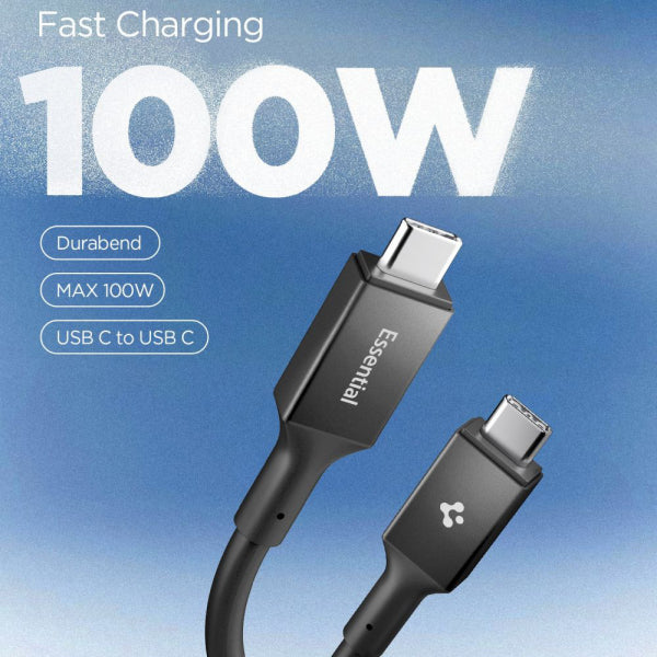 Spigen USB-C to USB-C Cable EB10020CC, 100W, 5A, 2m, Black ACA09460