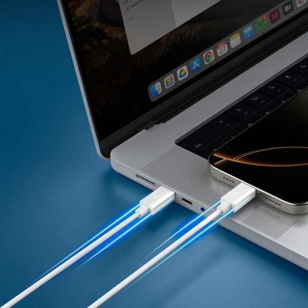 Spigen USB-C to USB-C Cable Essential, 60W, 3A, 1m, White ACA08717