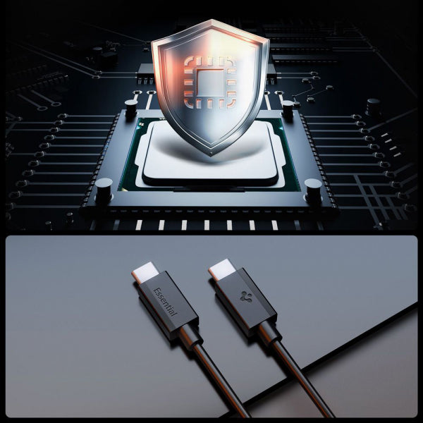 Spigen USB-C to USB-C Cable Essential, 60W, 3A, 2m, Black ACA08720
