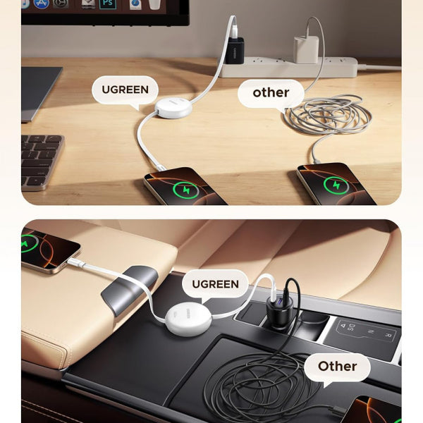 Ugreen USB-C to USB-C Cable L531, 100W, 5A, 1m, White
