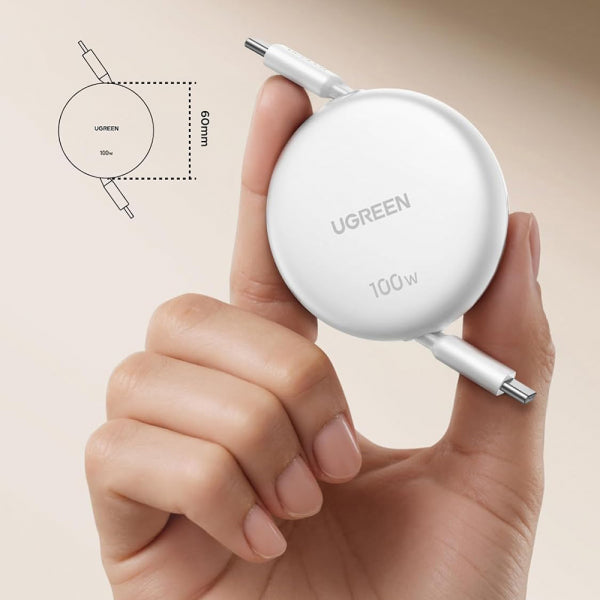 Ugreen USB-C to USB-C Cable L531, 100W, 5A, 1m, White
