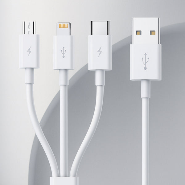 Baseus USB-A to Lightning / microUSB / USB-C Charging Cable 3in1, 100W, 5A, 1.5m, White P10377705213-00