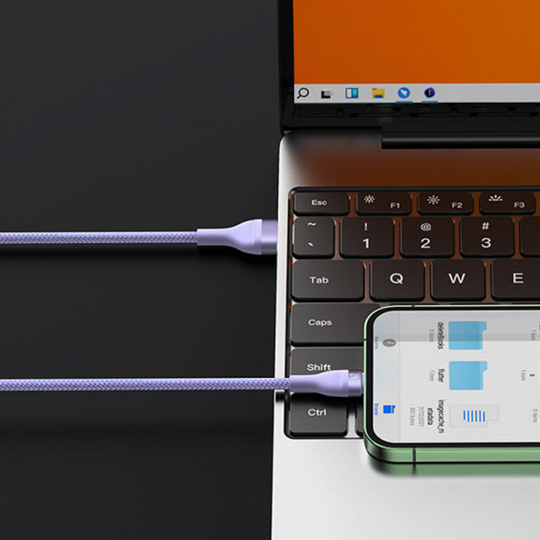 Baseus USB-A to Lightning / microUSB / USB-C Charging Cable Flash Series II 3in1, 66W, 6A, 1.2m, Purple CASS040005
