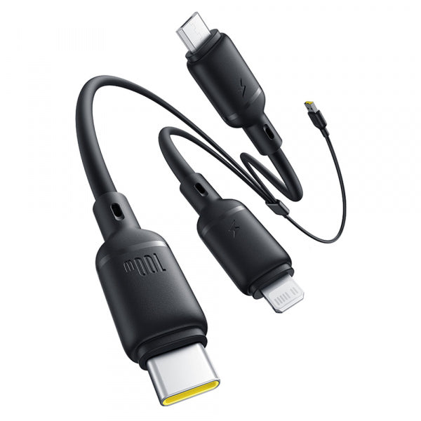Baseus USB-A to Lightning / microUSB / USB-C Charging Cable Silky 3in1, 100W, 5A, 1.5m, Black P10377705123-00