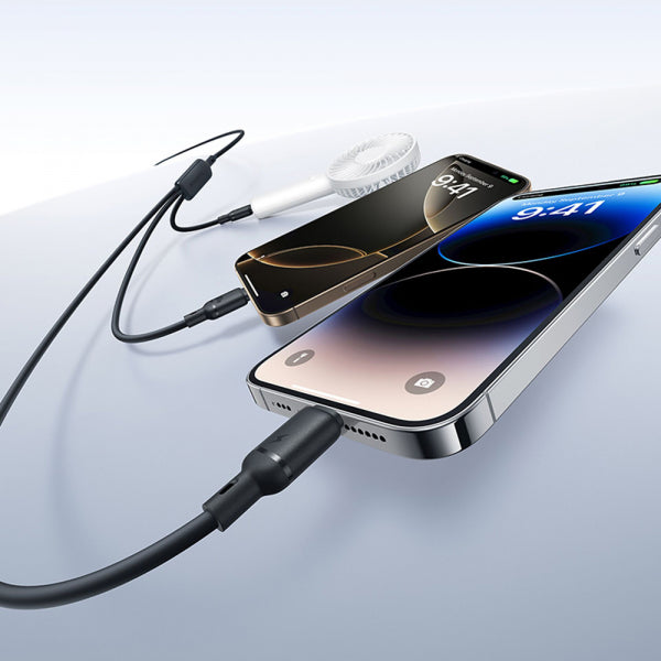 Baseus USB-A to Lightning / microUSB / USB-C Charging Cable Silky 3in1, 100W, 5A, 1.5m, Black P10377705123-00
