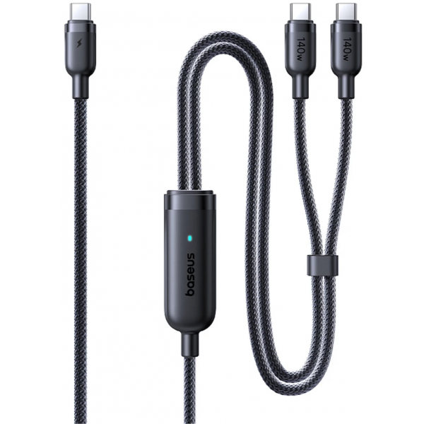 Baseus USB-C to 2 x USB-C Charging Cable Flash 4 2in1, 140W, 1.5m, Black E0426X00