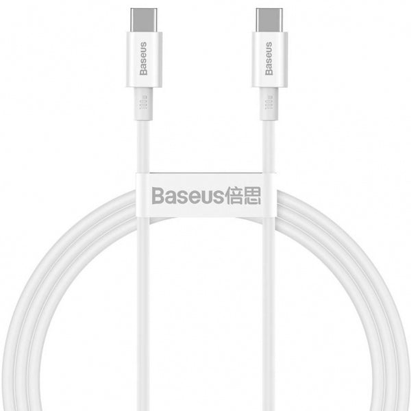 Baseus USB-C to USB-C Cable Superior Series, 100W, 5A, 1m, White CATYS-B02